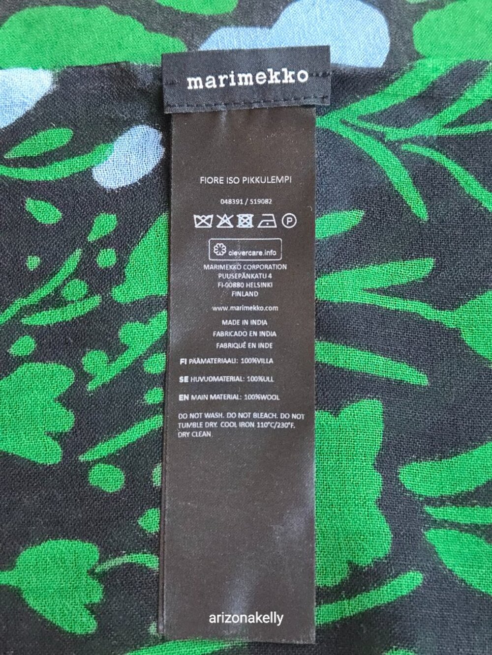 NWOT Marimekko Wool Fiore Scarf Iso Pikkulempi Finland Design - Picture 5 of 15